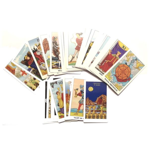 Set de cărți de Tarot - Rider Waite și carte explicativă în limba română - 78 cărți + Tarotul Talismanele Succesului cadou - imagine 3
